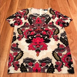 J.Crew printed short sleeve sweater Size S
