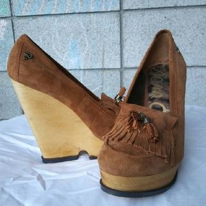 Sam Edelman Suede Wedge Loafers