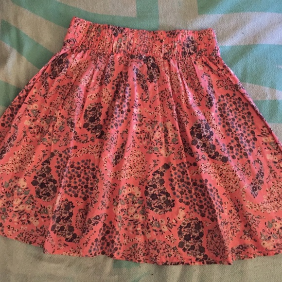 Pink floral skirt