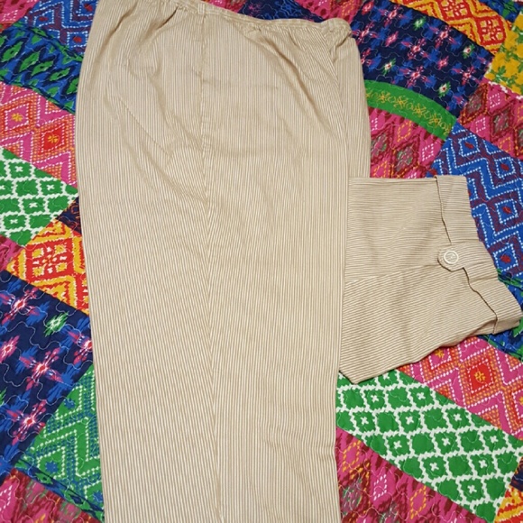 Neutral Pinstriped Capri Pants