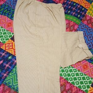 Neutral Pinstriped Capri Pants