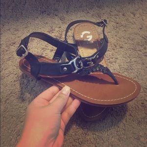 Guess black sandals!