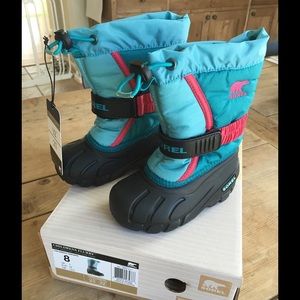 Sorel Toddler Flurry Winter Boots (Aqua/Pink)
