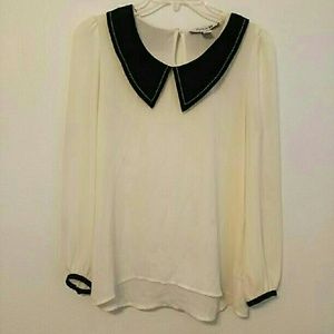 Long sleeve blouse with collar