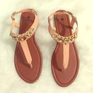Light Pink and Gold Sandals