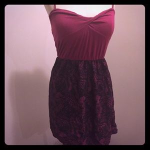 Strappy berry colored summer dress