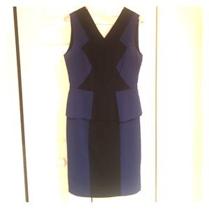BCBG black and blue peplum dress