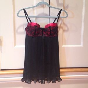 NWOT Red and Black Lace Nightie