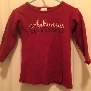 Arkansas Razorback toddler girls top