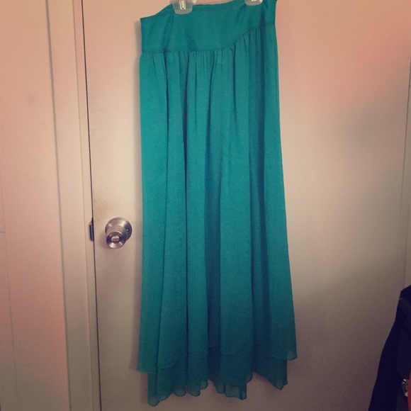 Teal ankle length skirt