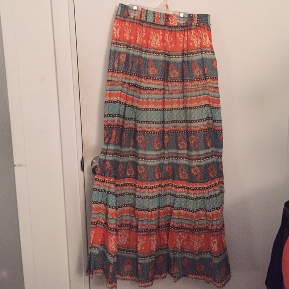 Ankle length boho skirt