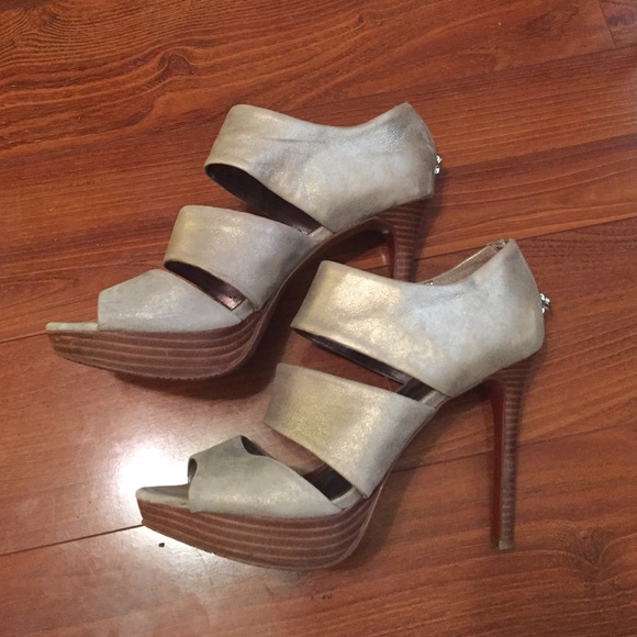 Calvin Klein Silver Strappy Heels