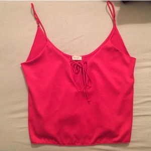 Brandy red silk tank