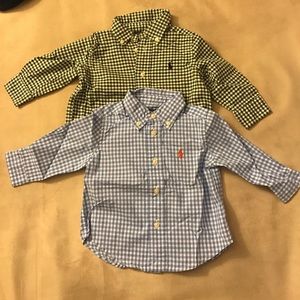 Ralph Lauren Plaid Button Down Shirts (9 months)