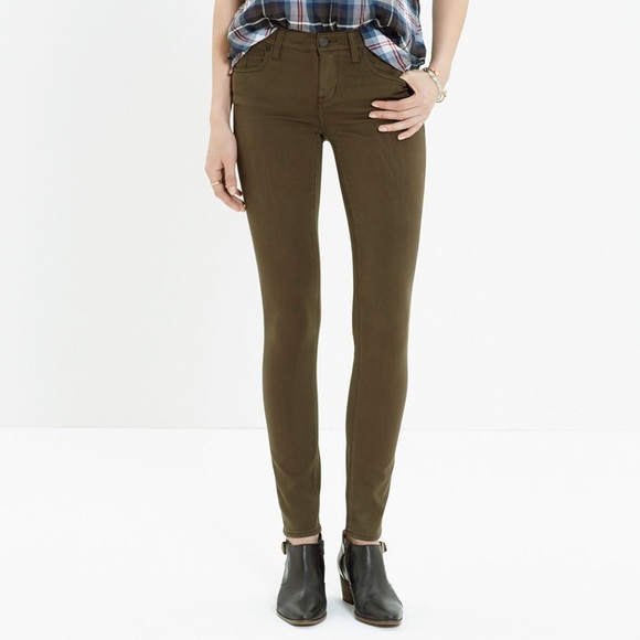 Madewell skinny skinny sateen jeans Olive