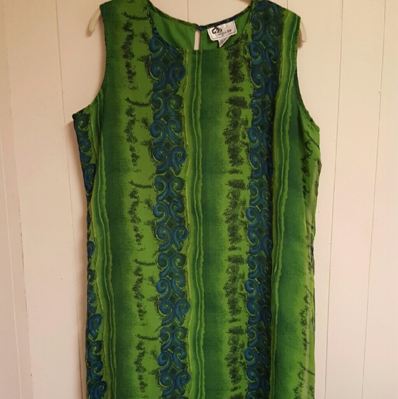 Bright Teal & Green Dress