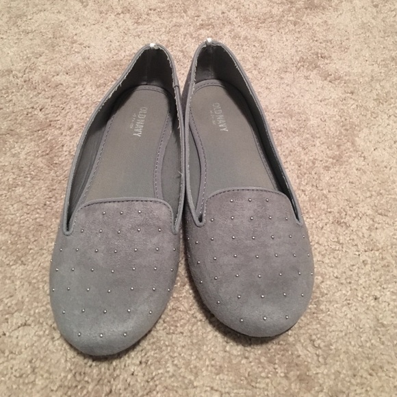 Old Navy Gray Flats with Silver Studs.