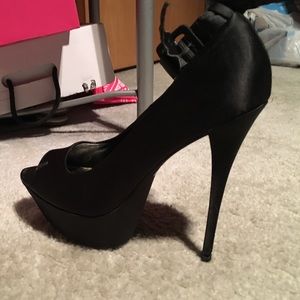 Black Anklet Premium Satin Dress Shoes