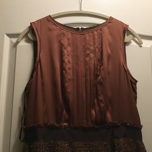 Jones NY copper and brown tweed work dress