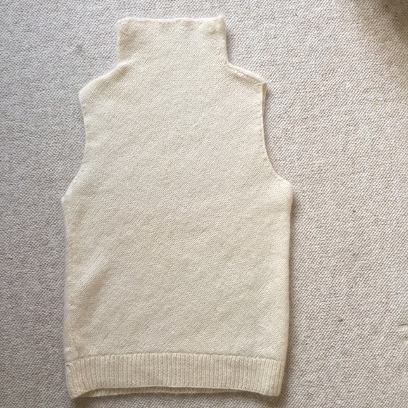 Diagonal knit Mohair/Merino Wool cowl sweater whte - Picture 3 of 4