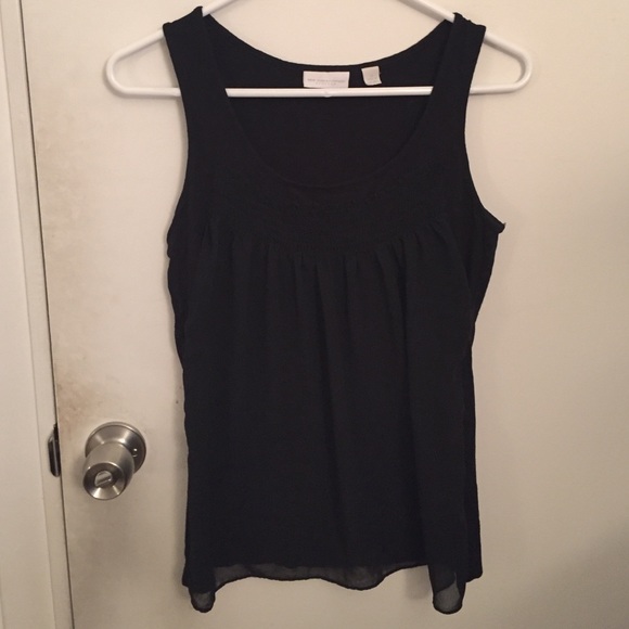 Black tank top with lace overlay