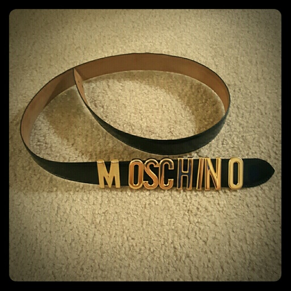 Black and gold tone Moschino belt