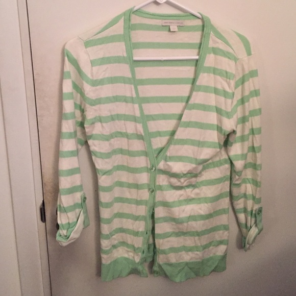 Aqua and white striped sweater