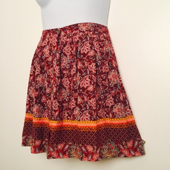 🍷Paisley Wine Multi Colored Button Down Skirt