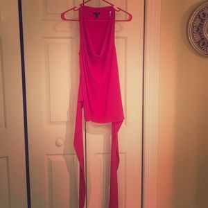 Red ann Taylor wrap tie blouse