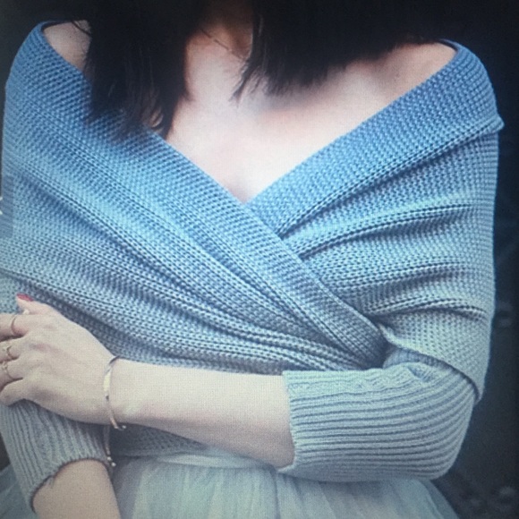 Off shoulder wrap sweater, never worn