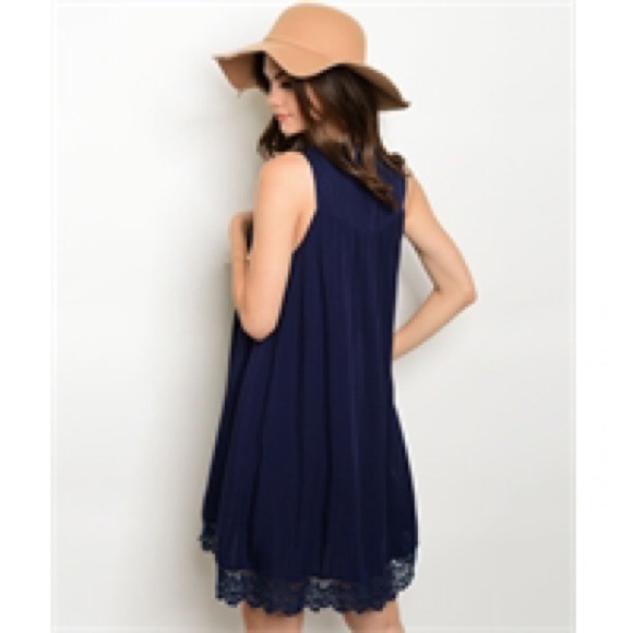SOLD OUT!Navy Lace dress - Picture 2 of 2