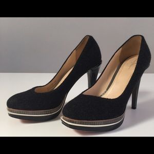 Cole Haan Felt Pumps Black Size 10