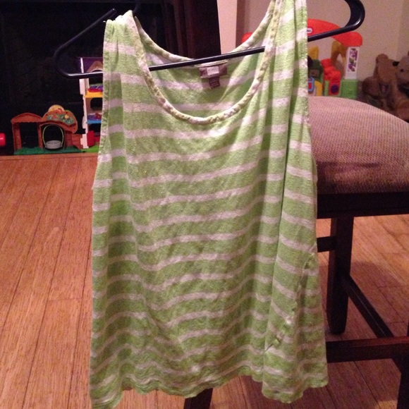 Green and white stripped tank.