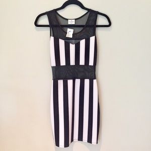Striped Fitted Beetlejuice Dress
