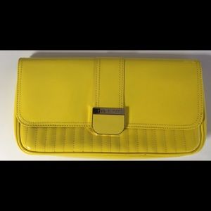 Ted Baker Benet Patent Clutch Bag Yellow