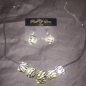 Zebra necklace and earrings