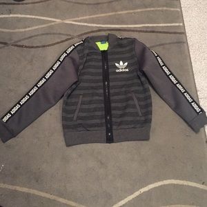Adidas grey banded jacket