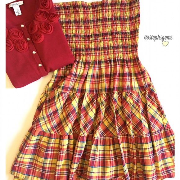 Dresses & Skirts - DOORBUSTER 🌟Plaid Strapless Dress