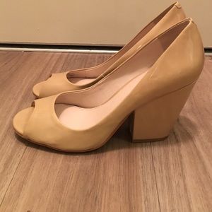 Nude Vince Camuto Peep Toe Heels