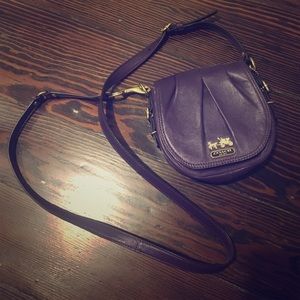 Deep purple leather Coach crossbody bag!