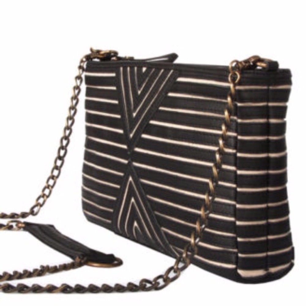 House of Harlow Riley Crossbody Clutch Black Cream
