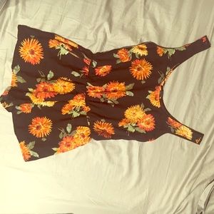 Black romper with sunflowers