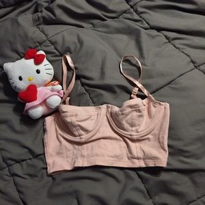 American apparel pink bustier crop top bra
