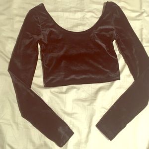 Velvet black crop top