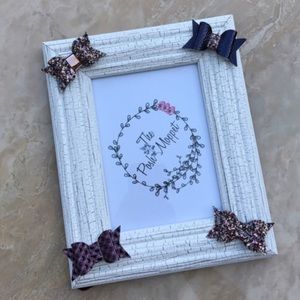 Set of faux leather small hairbows (4)