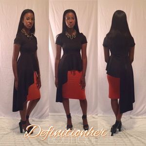 Mrs. Obama Asymmetrical Peplum Top
