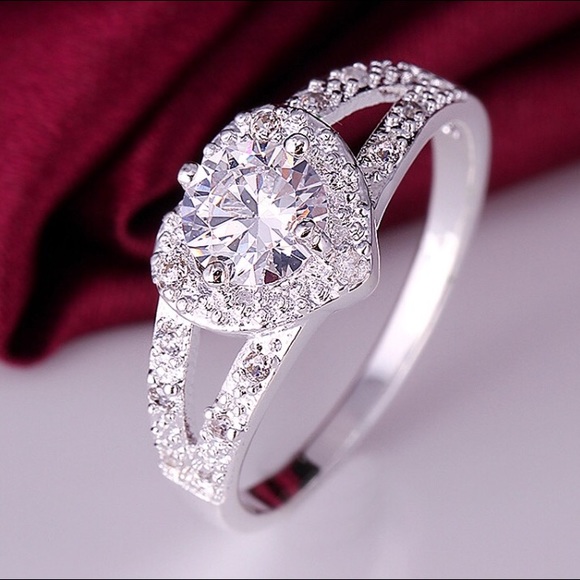 Sterling Silver Ring With Heart CZ