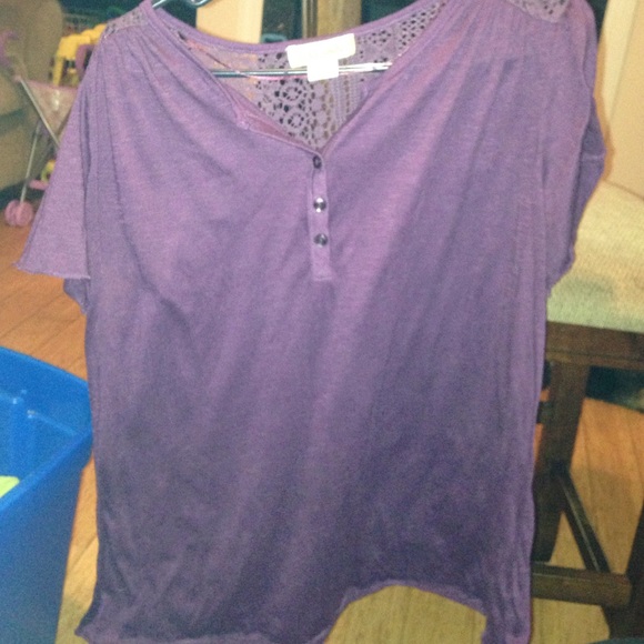 Purple top with lace back.