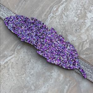 Glitter feather headband