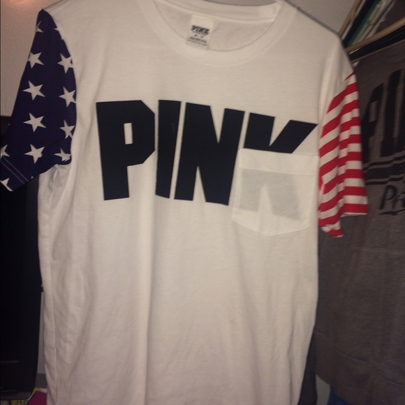 VS pink american flag shirt